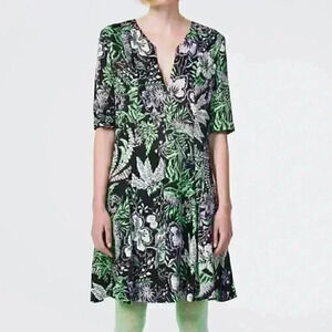 NWT Rodebjer European brand green purple black dress Sz XS MSRP250$